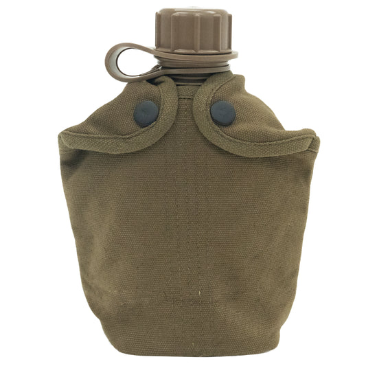 Olive Drab Military Heavyweight Canvas Canteen Cover - 1 Quart Field Pouch