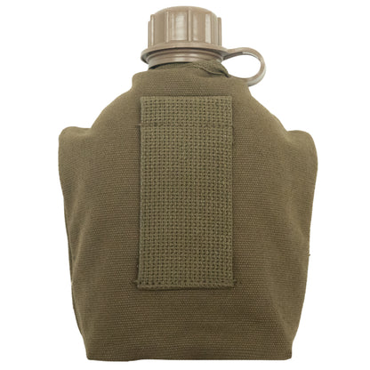 Olive Drab Military Heavyweight Canvas Canteen Cover - 1 Quart Field Pouch