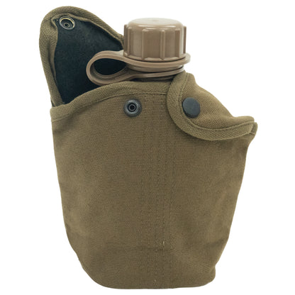 Olive Drab Military Heavyweight Canvas Canteen Cover - 1 Quart Field Pouch