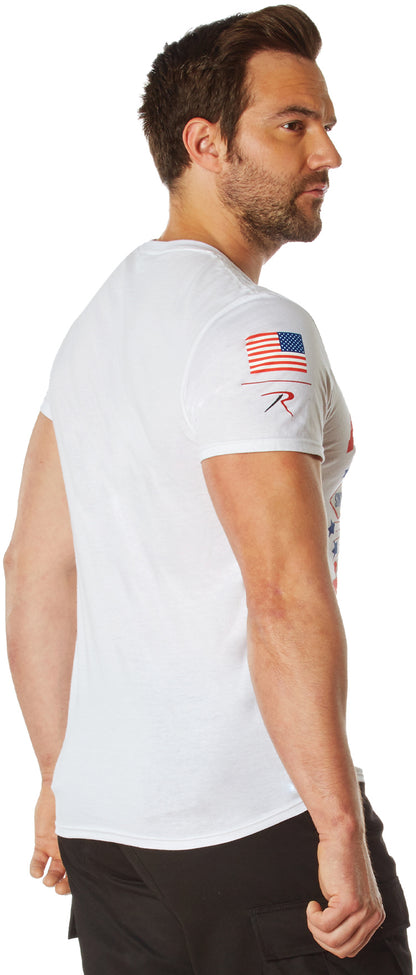 White - Freedom & Liberty Patriotic T-Shirt, July 4th USA America Eagle Pride Shirt