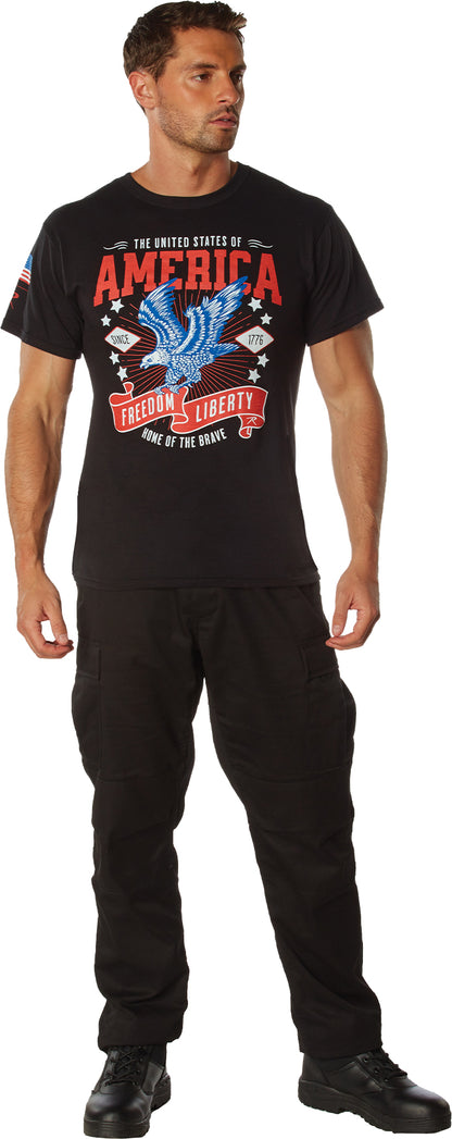 Black - Freedom & Liberty Patriotic T-Shirt