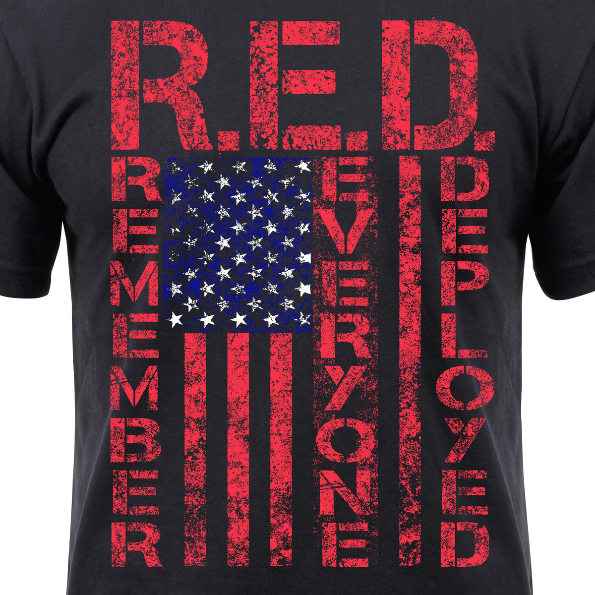 Black - R.E.D. (Remember Everyone Deployed) T-Shirt, Athletic Fit, Poly/Cotton