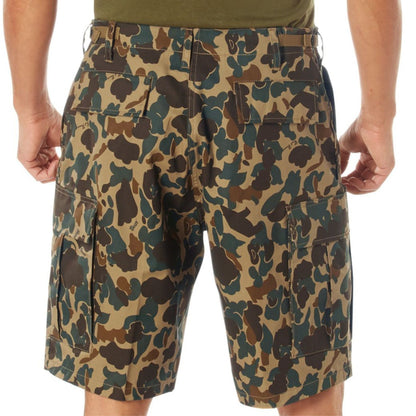 Fred Bear Camo - Tactical Cargo BDU Shorts - Polyester Cotton Twill - Button Fly