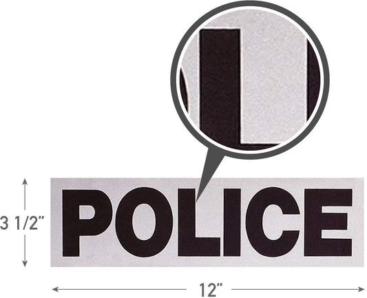 Reflective POLICE Patch Branch Long Tape, 3.5" x 12"