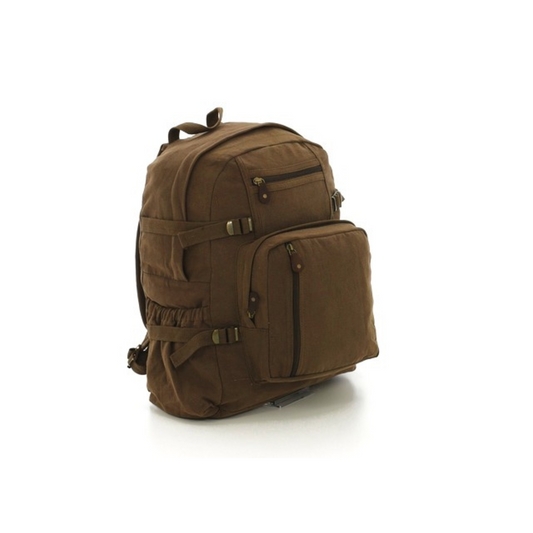 Brown - Jumbo Vintage Canvas Backpack