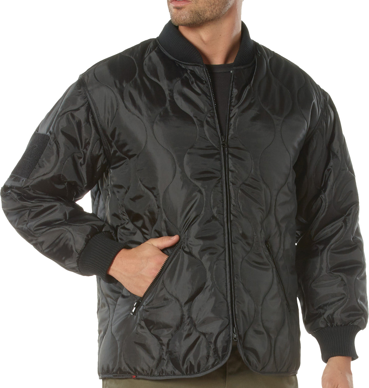 Black - Concealed Carry Quilted Woobie Jacket