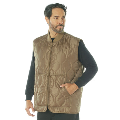 Coyote Brown - Quilted Woobie Vest - Lightweight Insulated Outdoors Vest - Polyester