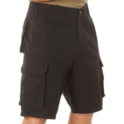 Black - Tactical Vintage Paratrooper BDU Cargo Shorts - Poly Cotton - Zipper Fly