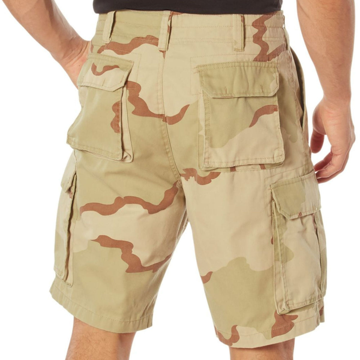 Tri-Color Desert Camouflage - Tactical Vintage Paratrooper BDU Cargo Shorts - Poly Cotton - Zipper Fly