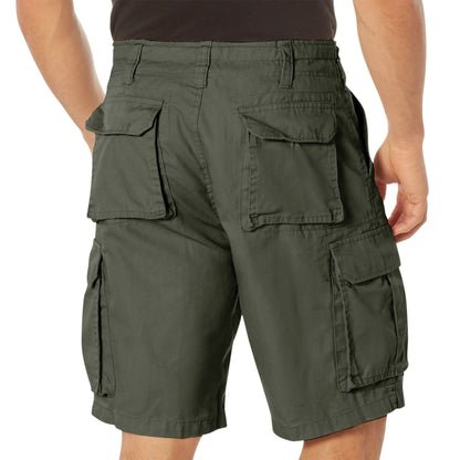 Olive Drab - Tactical Vintage Paratrooper BDU Cargo Shorts - Poly Cotton - Zipper Fly