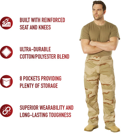 Tri-Color Desert Camouflage - Military Vintage Paratrooper Fatigues