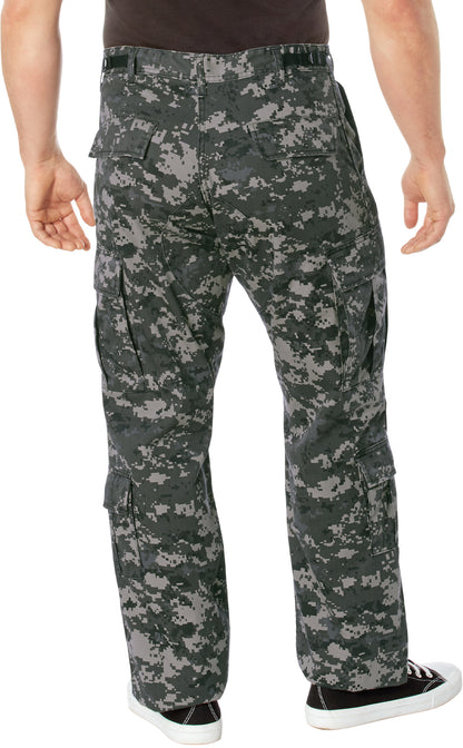 Subdued Urban Digital Camouflage - Vintage Paratrooper BDU Cargo Pants Fatigues, Zipper Fly