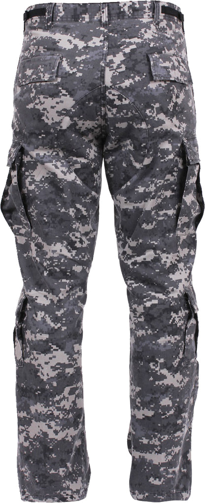 Subdued Urban Digital Camouflage - Vintage Paratrooper BDU Cargo Pants Fatigues, Zipper Fly