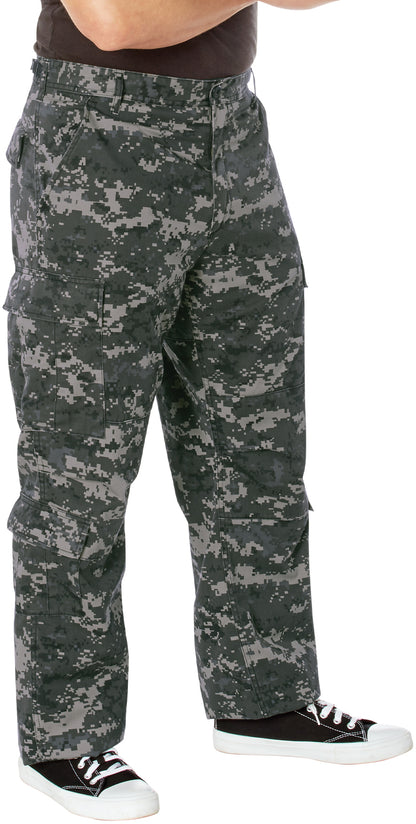 Subdued Urban Digital Camouflage - Vintage Paratrooper BDU Cargo Pants Fatigues, Zipper Fly