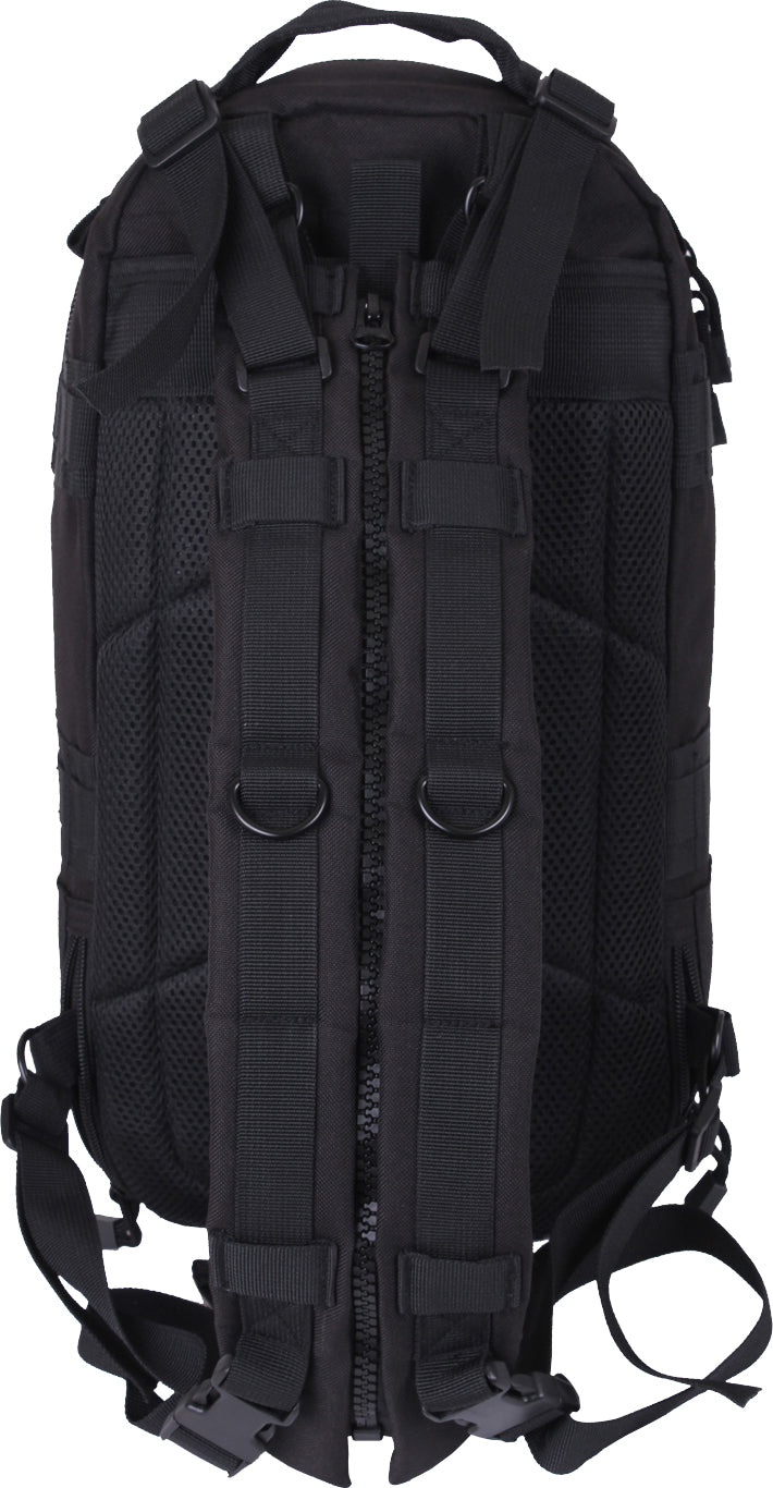 Black Tactical Cross Body Medium Transport Sling Pack - Convertible MOLLE Backpack (17" x 10" x 9")