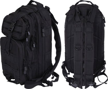 Black Tactical Cross Body Medium Transport Sling Pack - Convertible MOLLE Backpack (17" x 10" x 9")