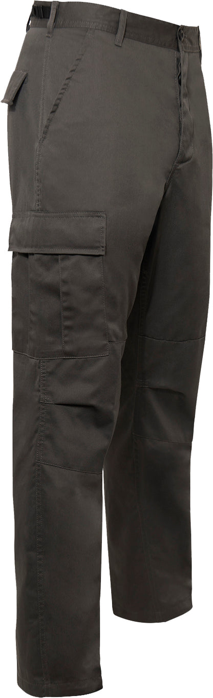 Charcoal Grey - Tactical BDU Pants Cargo Fatigues - Poly/Cotton Twill - Button Fly