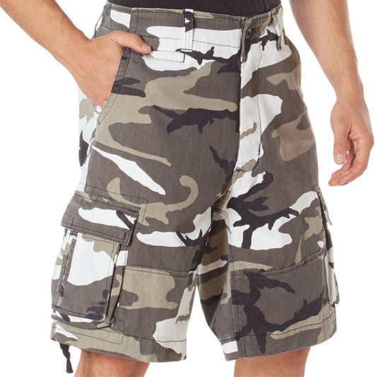 City Camouflage - Vintage Infantry Utility Army BDU Cargo Shorts - Heavyweight Cotton - Zipper Fly
