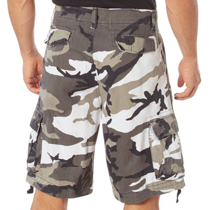 City Camouflage - Vintage Infantry Utility Army BDU Cargo Shorts - Heavyweight Cotton - Zipper Fly