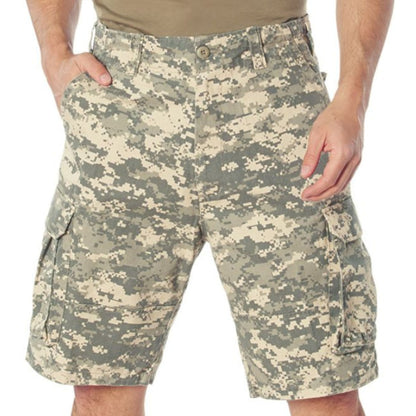 ACU Digital Camouflage - Tactical Vintage Paratrooper BDU Cargo Shorts - Poly Cotton - Zipper Fly