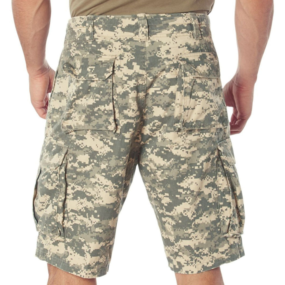 ACU Digital Camouflage - Tactical Vintage Paratrooper BDU Cargo Shorts - Poly Cotton - Zipper Fly