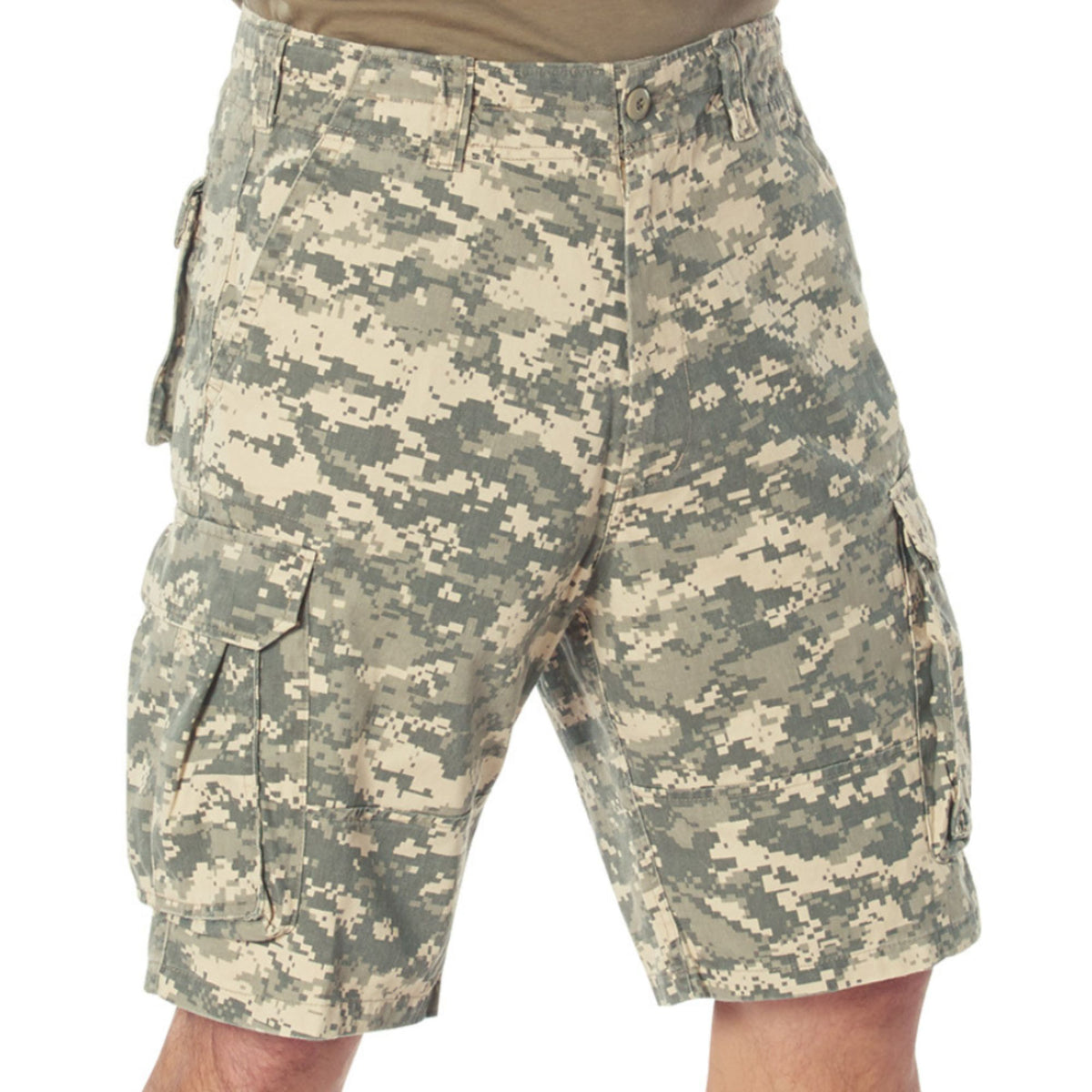 ACU Digital Camouflage - Tactical Vintage Paratrooper BDU Cargo Shorts - Poly Cotton - Zipper Fly