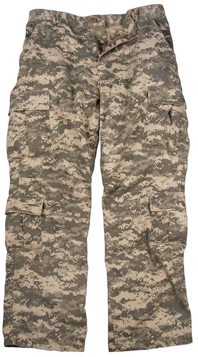 ACU Digital Camo - Tactical Paratrooper Pants BDU Cargo Fatigues - Heavyweight Poly/Cotton - Zipper Fly - Relaxed Fit