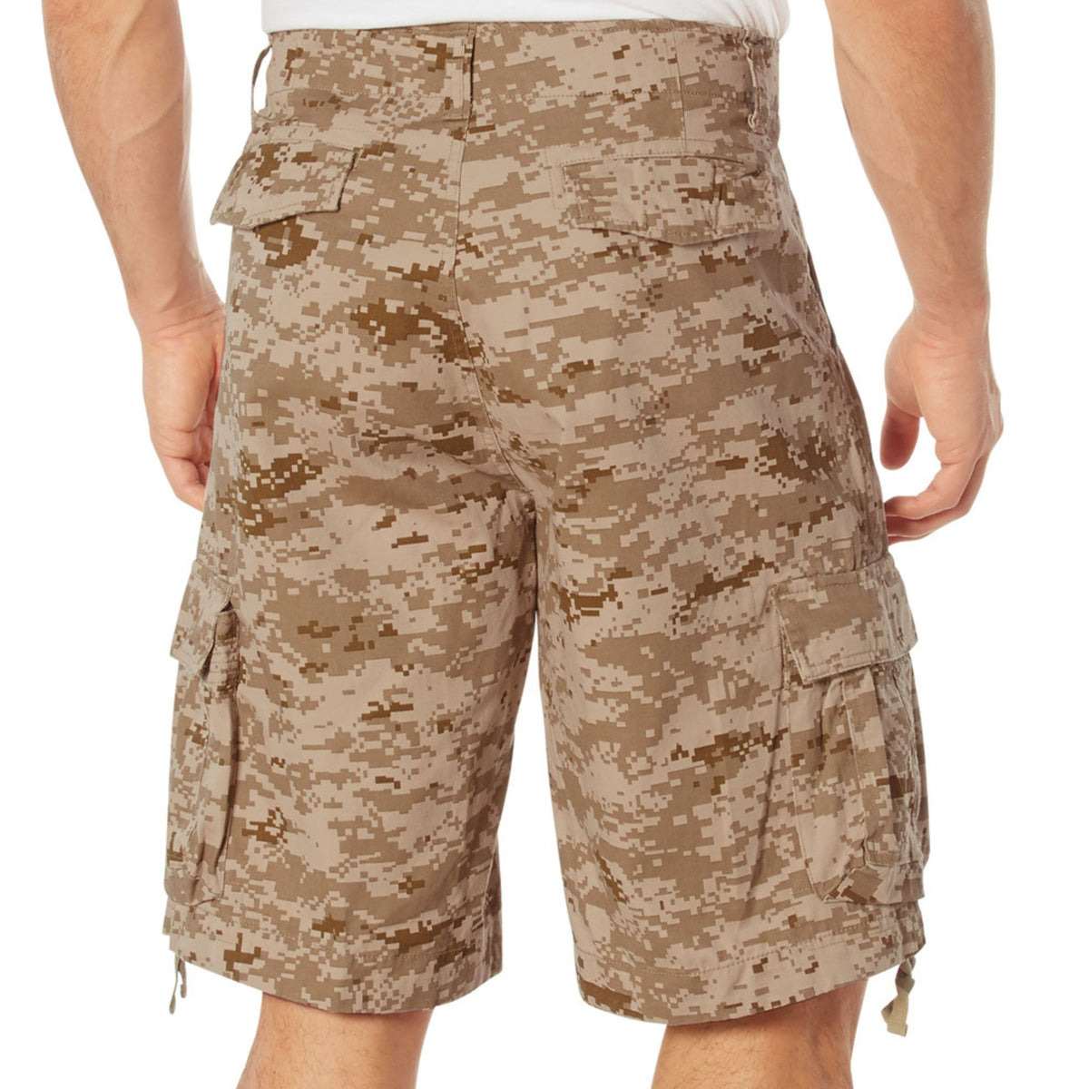 Desert Digital Camouflage - Vintage Infantry Utility Army BDU Cargo Shorts - Heavyweight Cotton - Zipper Fly