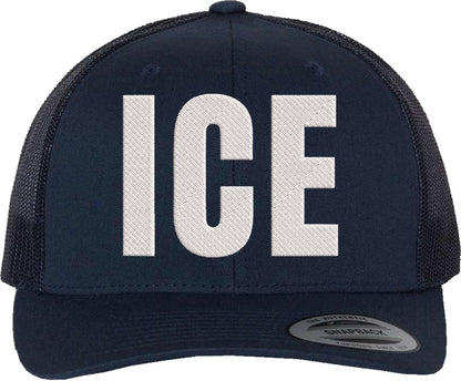 ICE Embroidered Trucker Hat – Immigration Enforcement Replica Mesh Back Snapback Cap Unisex