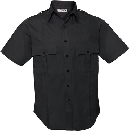 Navy Blue - Police Uniform Shirt Short Sleeve Law Enforcement Security Dress Top