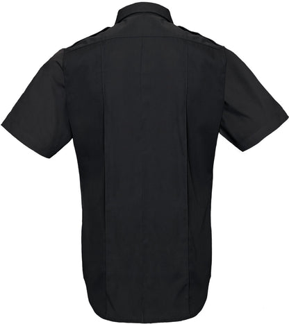 Navy Blue - Police Uniform Shirt Short Sleeve Law Enforcement Security Dress Top