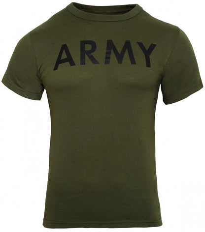 Olive Drab - ARMY Physical Training PT T-Shirt, Poly/Cotton