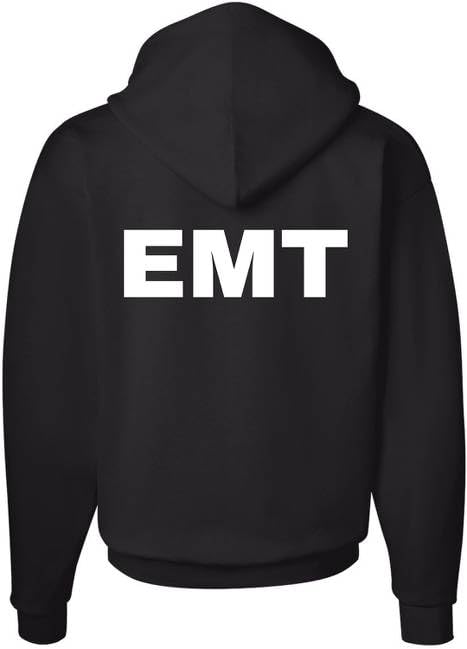 EMT Hoodie Emergency Medical Technician First Responder AMBU Double Sided Hooded Sweatshirt