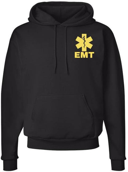 EMT Hoodie Emergency Medical Technician First Responder AMBU Double Sided Hooded Sweatshirt