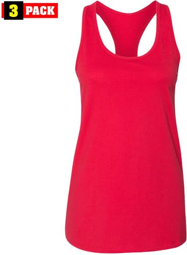 Jersey Racerback Tank Top Set | Relaxed Fit Athletic Running Yoga Tanks Tops, Womens, 3 Pack