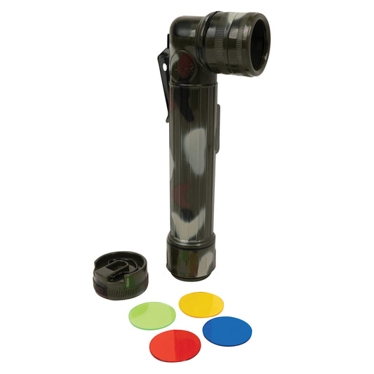 Woodland Camouflage - Army Style Mini Anglehead Flashlight Set