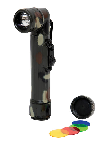 Woodland Camouflage - Army Style Mini Anglehead Flashlight Set