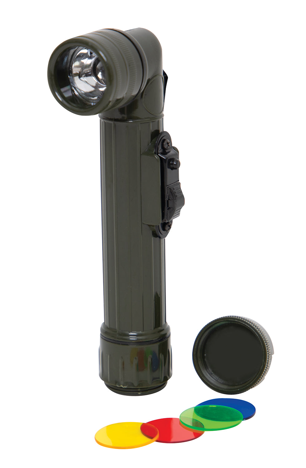 Olive Drab - Military GI Style Mini Anglehead Flashlight