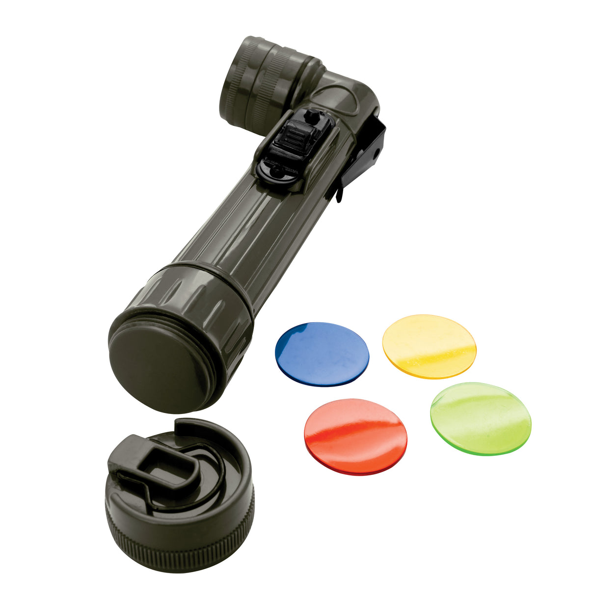 Olive Drab - Military GI Style Mini Anglehead Flashlight