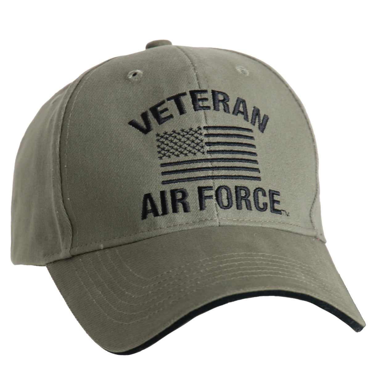 Olive US Vintage Veteran Low Profile Military USA Flag Vet Hat Baseball Dad Cap