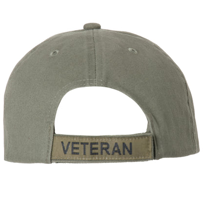 Olive US Vintage Veteran Low Profile Military USA Flag Vet Hat Baseball Dad Cap