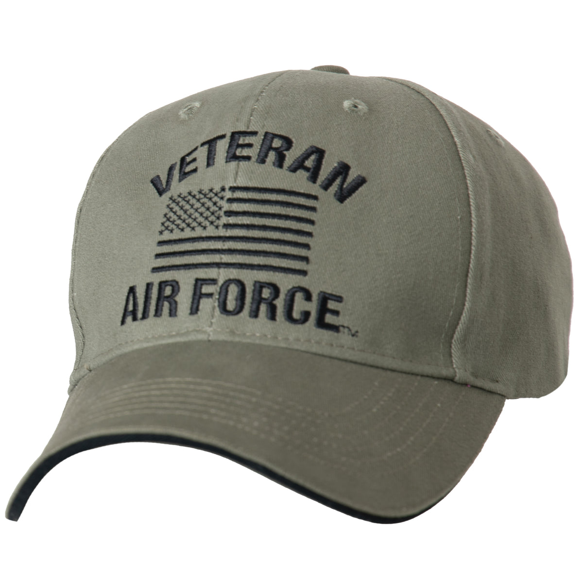 Olive US Vintage Veteran Low Profile Military USA Flag Vet Hat Baseball Dad Cap