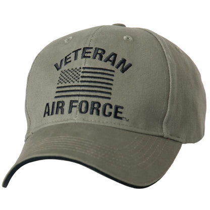 Olive US Vintage Veteran Low Profile Military USA Flag Vet Hat Baseball Dad Cap