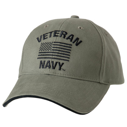 Olive US Vintage Veteran Low Profile Military USA Flag Vet Hat Baseball Dad Cap