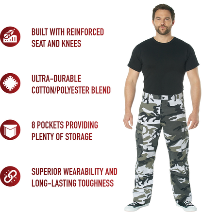 City Camouflage - Vintage Paratrooper BDU Cargo Pants Fatigues, Zipper Fly