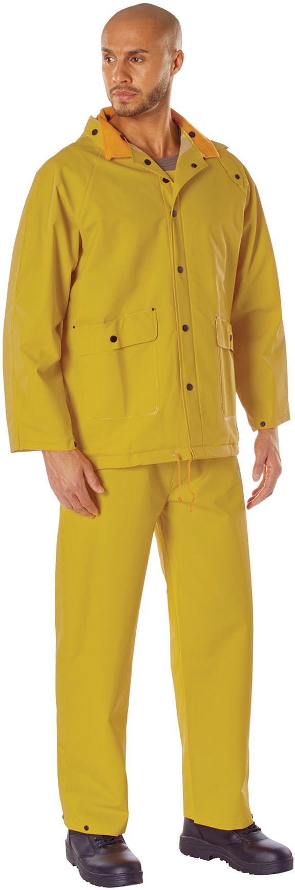 Yellow - Deluxe Heavyweight PVC Hurricane 2-Piece Rain Suit