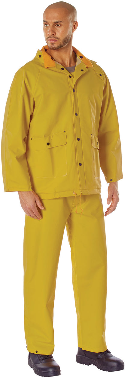 Yellow - Deluxe Heavyweight PVC Hurricane 2-Piece Rain Suit