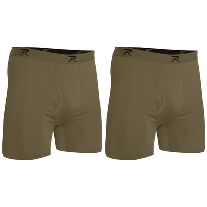 Rothco Men's Performance Boxer Shorts Moisture Wicking Tactical Style Lightweight Underwear - 2PACK