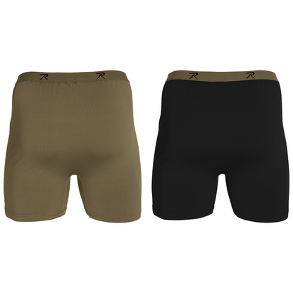 Mens Performance Boxer Shorts Moisture Wicking Tactical Style Lightweight Underwear - Set of 2