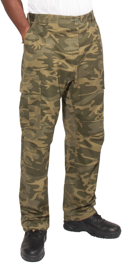Coyote Camo - Tactical BDU Pants Cargo Fatigues - Poly/Cotton Twill - Button Fly